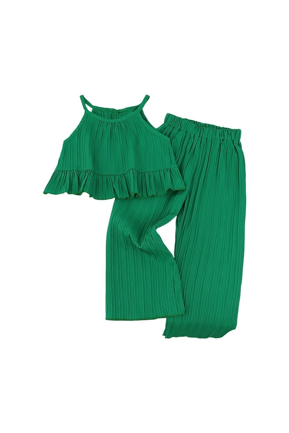 Toddler Girl Clothes Summer Girls Clothing Sets Girl Stuff T-shirt Shorts Headband 2pcs Sets Gifts… Short T-shirt Sets Green 4-5 Years