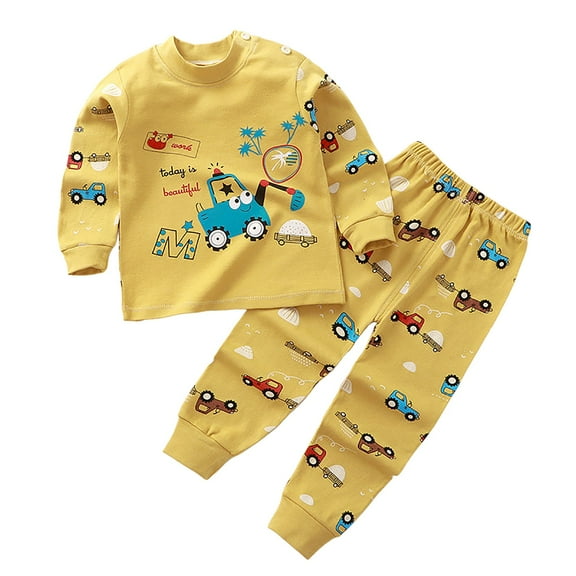 Caqnni Toddler Girl Fall Winter Outfits Long Sleeve Sweatshirt Pullover Joggers Pants Set Outfit Winter Set for Girls 6 9 12 18 24 Months Pajamas & Dailywear Set，18-24 Months，Yellow