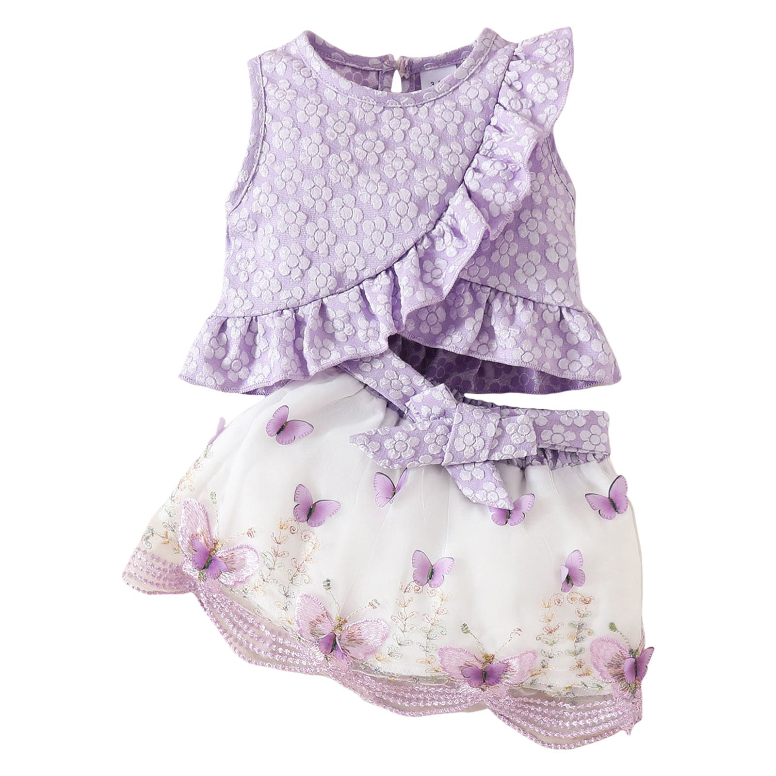 Baby Girls Polaroid Love Orange Summer T-Shirt & Denim Shorts Set main image 1