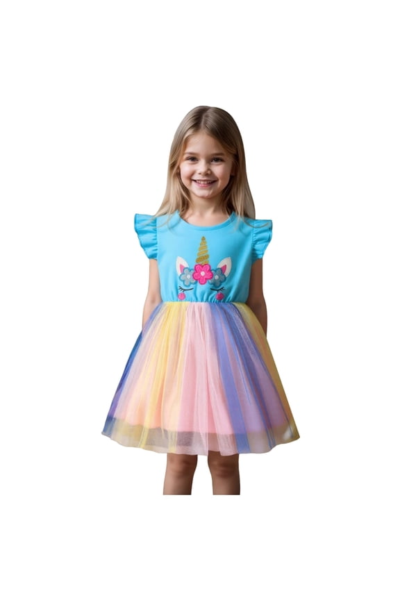 Toddler Girls Back to School First Day of Preschool Kindergarten Embroidery Dress,cute outfit Summer Beach Dress (3-4 Years,Light Blue)