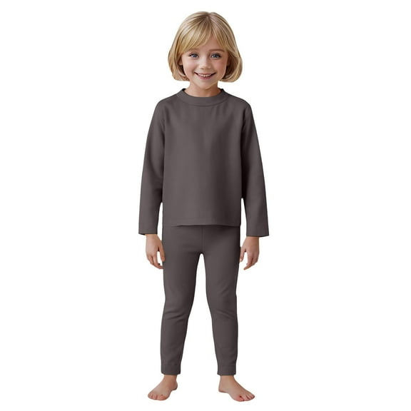 Caqnni Toddler Girls Clothes Winter Warm Long Sleeve Tops Long Pants Suit Kids Soft Cotton Fall Outfits 2Pcs Set Sleepwear Pajamas(4-5 Years)