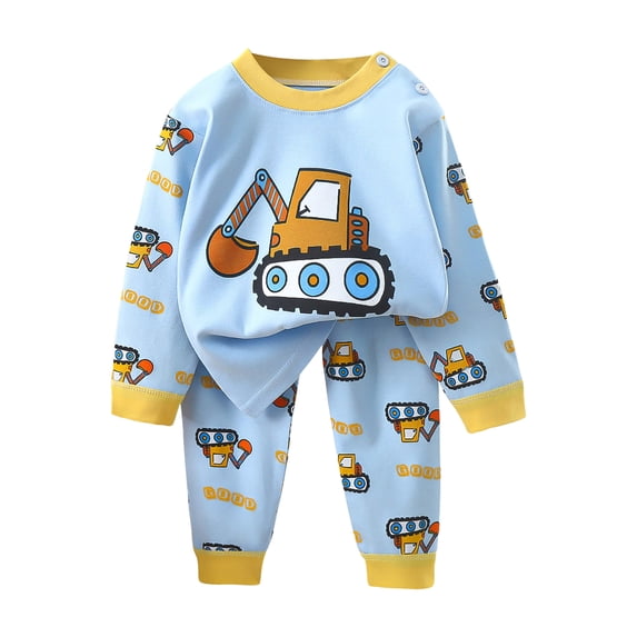 Caqnni Toddler Girls Fall Patchwork Outfits Kids Girls Long Sleeve Sweatshirt Tops and Sweatpants Pants Set for Girls 6 9 12 18 24 Months Pajamas & Dailywear,Light Blue,12-18 Months