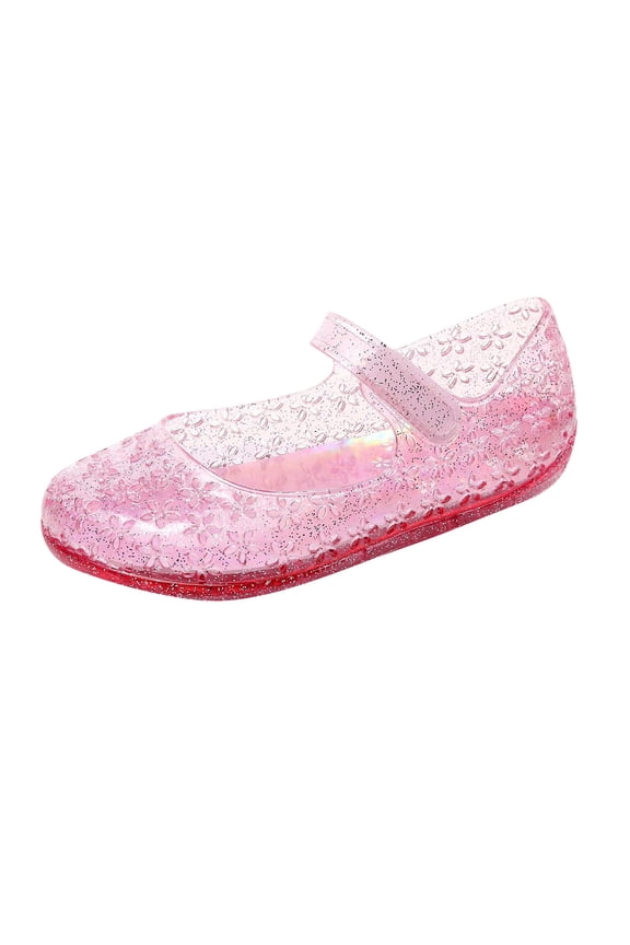 Toddler Girls Jelly Shoes Mary Jane Flats Princess Dress Up Sandals Flats Toddler Kids Halloween Birthday Party Flat Beach Summer Rain Shoes Sandals for 2-11岁