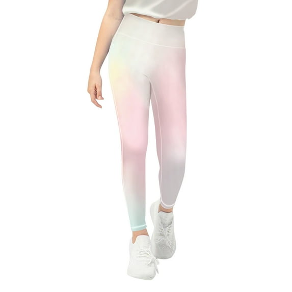 Caqnni Toddler Girls Leggings Basic Ribbed Girl Footless Pants Tights Full Length Tights (Pink,8-9 Years)