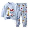 thumbnail image 1 of Caqnni Toddler Girls Little Girls Fall Clothes Toddler Outfit Girl Sweatshirt Shirt Pants Winter Outfit Warm Winter for Girls 6 9 12 18 24 Months，Light Blue，5-6 Years, 1 of 4