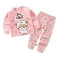 thumbnail image 1 of Caqnni Toddler Girls Little Girls Fall Tracksuit Outfits Girls Long Sleeve Sweatshirt and Elastic Waistband Pants for Girls 6 9 12 18 24 Months Pajamas & Dailywear Set，5-6 Years，Light Pink, 1 of 3