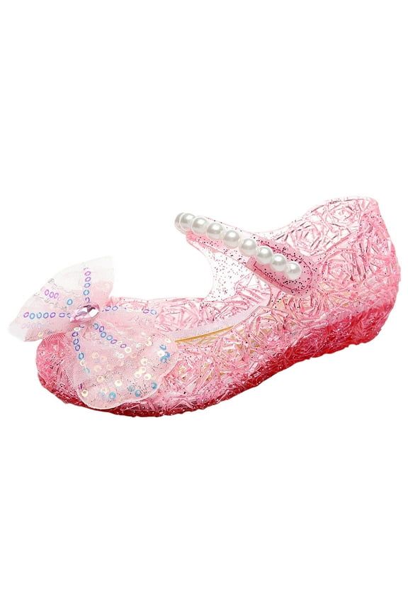 Toddler Girls Princess Jelly Shoes for Christmas Kids Sandals Mary Jane Flats Beach Summer Rain Shoes Glitter Sandals Dress Sandals