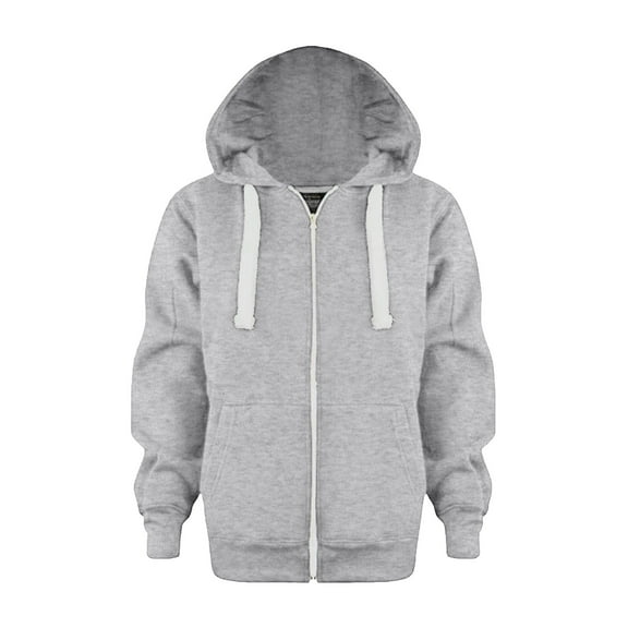 Caqnni Toddler Jacket Hoodie Sweatshirt Solid Color Zip Up Hoodie Top Kids Little Girls Boys Long Sleeve Coat Outwear Hoodies for Little Girls and Boys (A09-Light Gray,7-8 Years)