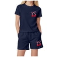 thumbnail image 1 of Caqnni Toddler Kid Girl Outfits Clothes Ruffle Short Sleeve Floral T-Shirt Top Summer Shorts T-Shirt Set Blue 4-5 Years, 1 of 4