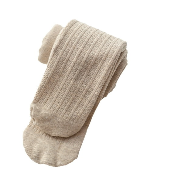 Caqnni Toddler Kids Baby Little Girls Cotton Solid Warm Knit Leggings Pantyhose Stretchy Basic Pants Socks Pantihose For Winter Stocking (9-11 years,Z01-Khaki)