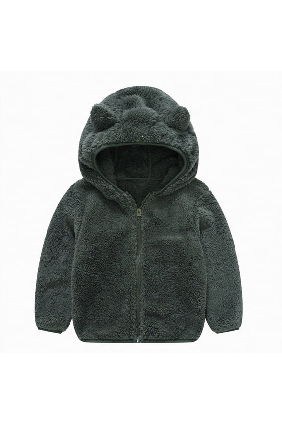 Toddler Little Girls Boys Zip-up Jacket Toddler Hoodie Sweatshirt Light Winter Coat Fall Outwear Fall Winter Coat Long Sleeve Coat for 18-24 Months
