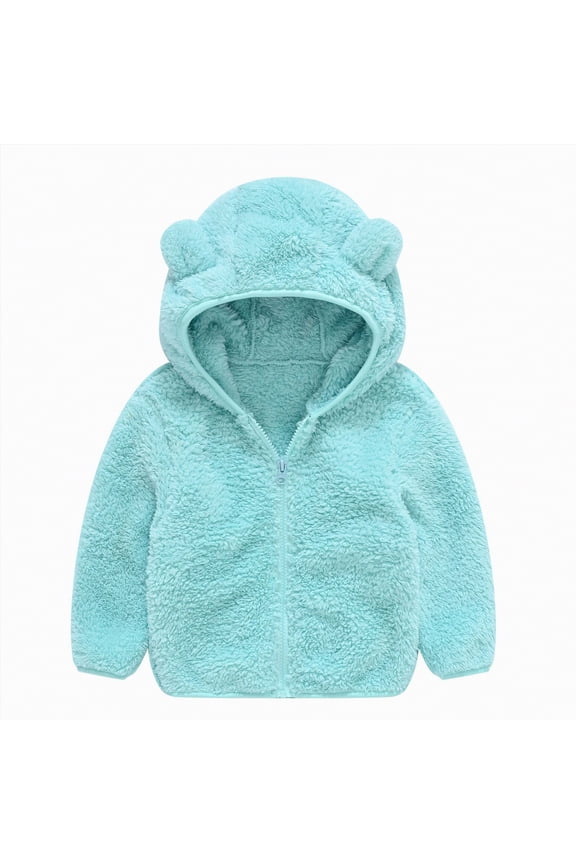 Toddler Little Girls Boys Zip-up Jacket Toddler Hoodie Sweatshirt Light Winter Coat Fall Outwear Fall Winter Coat Long Sleeve Coat for 18-24 Months