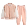 thumbnail image 1 of Caqnni Toddler Long Sleeve Sweater Blouse Pullover Elastic Pants Warm Baby Girl Clothes 2PCS Outfits for 12 18 24 M 1t 2t 3t 4t 5t 6t Pajamas & Dailywear Set(1-2 Years,Pink), 1 of 5
