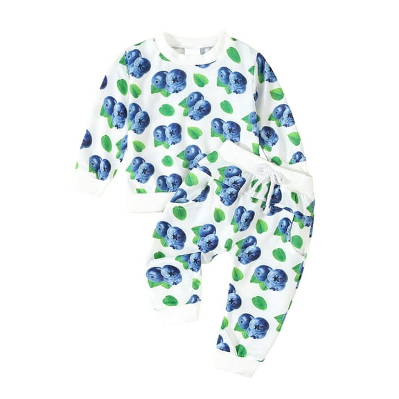 Caqnni Toddler Baby Boy Outfit Long Sleeve Sweatshirts Pants Clothes Set Fall Winter Sweatshirt Pullover Tops Jogger Pants Pajama Sets Baby Layette & Gift Sets(Blue,12-18 Months)