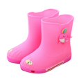 thumbnail image 1 of Caqnni Toddler Rain Boots Baby Kids Easy-on Rain shoes Children Waterproof Shoes for Boys Girls (Pink,30), 1 of 6