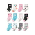 thumbnail image 1 of Caqnni Toddler Socks with Grippers for Boys Girls, Kids Non Slip Grip Boys Socks 12 Pairs Half Cushion Crew Athletic Sock Indoor&Outdoor Wear for 0-7 Years 6 Pairs Children's Gift,3-5 Years, 1 of 2