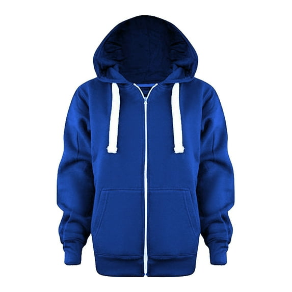 Caqnni Unisex Children Solid Zip-Up Hooded Sweatshirt Toddler Baby Boys Girls Classic Hoodie Cotton Tops Blouse (A01-Dark Blue,9-10 Years)