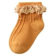 thumbnail image 1 of Caqnni Unisex Kids Toddler Slippers Socks Slippers with Non-slip Rubber Sole Summer Ruffle Dress Socks Ruffle Lace Socks ,M, 1 of 7