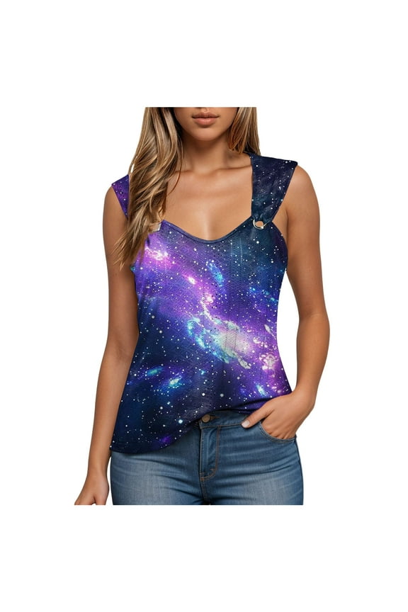 Women Sequin Top Sexy V Neck Open Back Straps Tank Bling Glitter Rhinestone Camisole Backless Low Cut Summer Crop Tops Womens Sleeveless Tank Top (M,A73-Dark Purple)