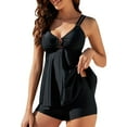 thumbnail image 1 of Caqnni Women Tankini Bathing Suit Tops for Women Tankini Tops Only Tummy Control Swim Tops Swimwear Beachwear Bikini Plus Size Tankini Top Only No Bottom (XL,Black), 1 of 4