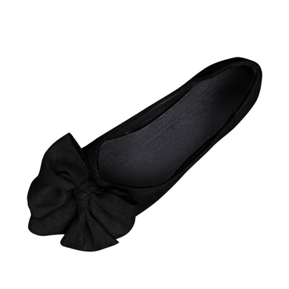 Caqnni Women’s Ballet Flat Shoes Dress Shoes Pointed Toe Slip On Ballerina Walking Flats Casual Shoes Dressy Comfortable Casual Shoes (Black,40)