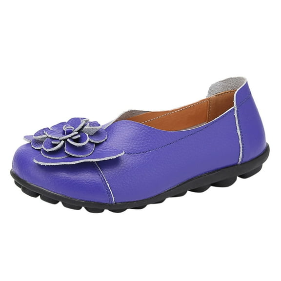 Caqnni Women's Classic Leather Penny Loafers Fashion Tassel Boat Shoes Comfort Driving Moccasins Casual Slip On Walking Flats (Purple,39)