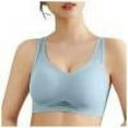 thumbnail image 1 of Caqnni Women's Comfort Workout Sports Bra Low-Impact Activity Sleep Bras (Blue,XXL), 1 of 9