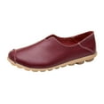 thumbnail image 1 of Caqnni Women's Fashion Comfortable Loafers Leather Penny Loafers Office Shoes Flats Shoes Dress Shoes (10,Red), 1 of 1