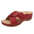 thumbnail image 1 of Caqnni Wedges Shoes For Women Sandals With Arch Support Comfortable Sandals Women Flip Flops Dressy Summer Walking Wedge Shoes Slippers Summer Shoes Beach Shoes (A02-Red,7.5), 1 of 1