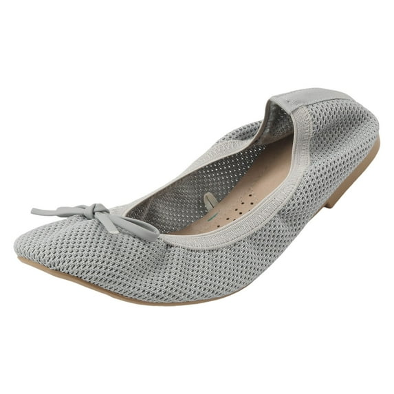 Caqnni Women's Flats Shoes Pointed Toe Flats Slip On Shoes Women Ballet Flats for Women Dressy Shoes Flats Casual Shoes (Silver,40)