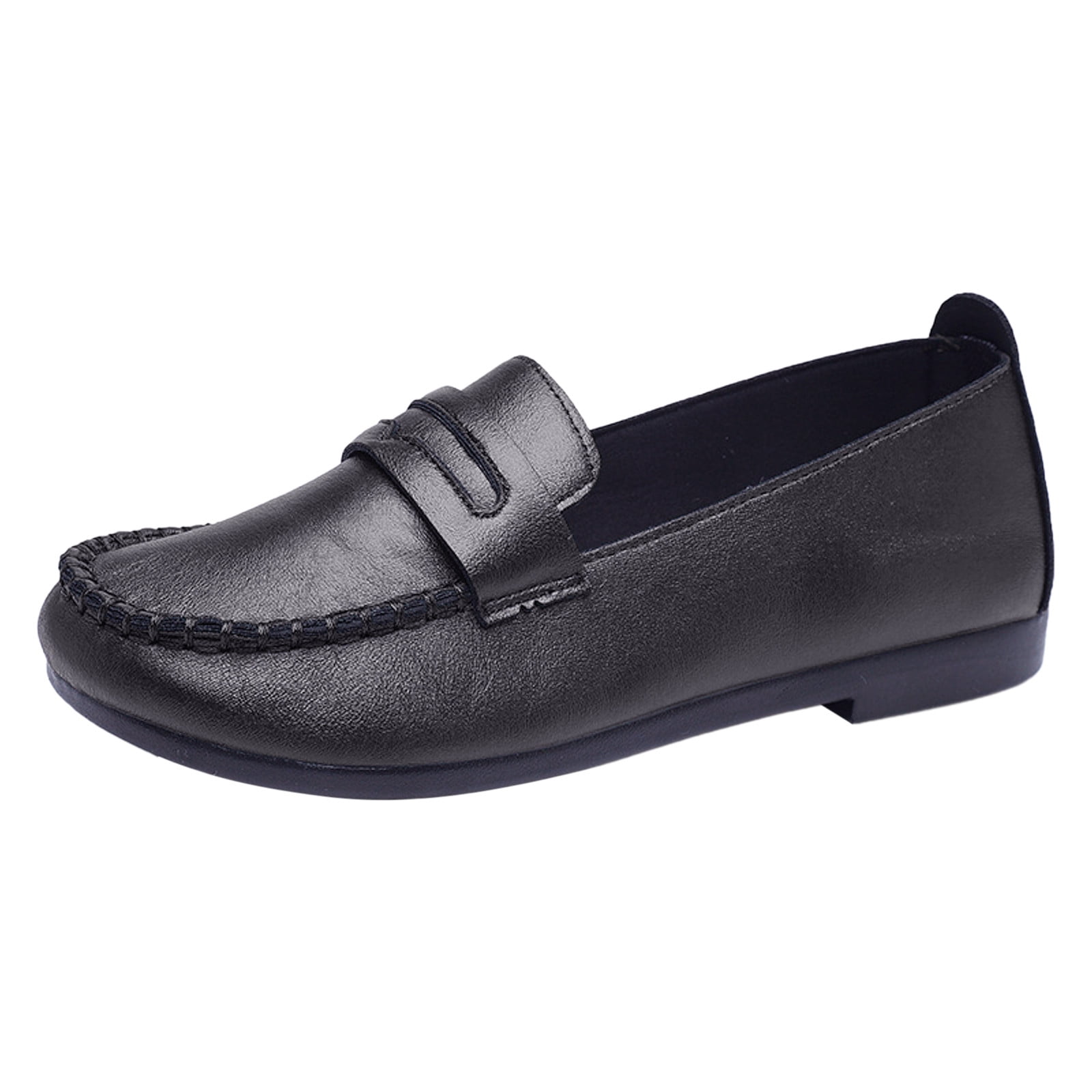 Mona Flying Women's Leather Penny Loafer - Casual Slip-On Flat Shoes (Narrow Fit)