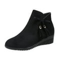 thumbnail image 1 of Caqnni Women's Low-heeled Ankle Boots-Christmas Warm Fashion Winter Zipper Dress Shoes for Women Chelsea Infant Boots Womens Boots (6,Black), 1 of 7