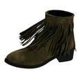 thumbnail image 1 of Caqnni Women's Low-heeled Ankle Boots- Dirt Bike Boots Retro Dress Shoes for Women Zipper Christmas Winter Warm Womens Boots (6,Green), 1 of 7