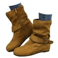 thumbnail image 1 of Caqnni Women's Low-heeled Ankle Boots-Non Slip Shoes for Women Red Cowgirl Boots Retro Winter Warm Booties Zipper Christmas Womens Boots (8.5,Yellow), 1 of 6