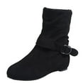 thumbnail image 1 of Caqnni Boots for Women Orthopedic Ankle Boots Arch Support Leather Comfortable Side Zip Wedge Booties (7,Black), 1 of 2