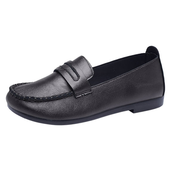 Caqnni Women's Patent Leather Penny Platform Loafers for Women Classic Comfortable Slip on Work (Black,39)