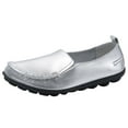 thumbnail image 1 of Caqnni Women's Platform Loafers Leather Penny Loafers Business Work Shoes Comfort Slip-on Casual Shoes (9,Silver), 1 of 7