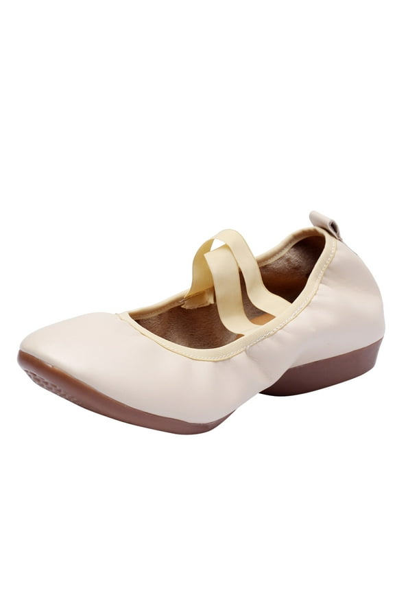 Women's Pointed Toe Flats Womens Dressy Ballet Flats Low Heel Dress Shoes Comfortable Casual Shoes Mary Jane Shoes (White,42)