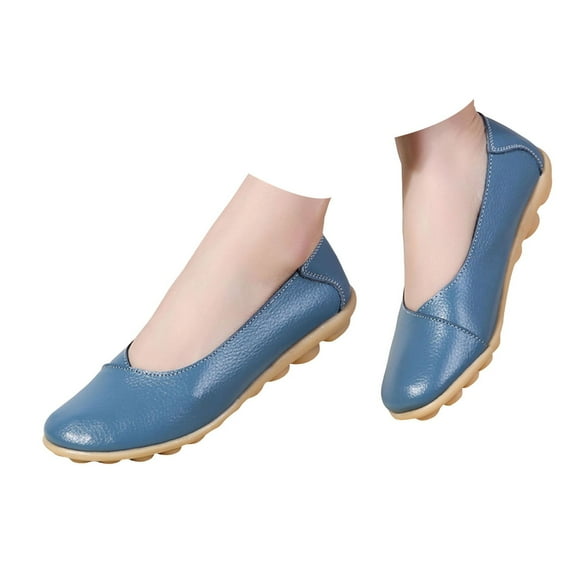 Caqnni Women's Slip On Loafers Shoes Comfortable Walking Moccasin Flat Shoes Dress Shoes Flats Shoes (5.5,Blue)