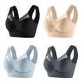 thumbnail image 1 of Caqnni 4 Pack Women’s Sports Bra High Impact Wireless Bra Full Coverage Plus Size Bra Non Padded Yoga Bras Workout Gym Bras Plus Size (Black,6XL), 1 of 3