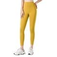thumbnail image 1 of Caqnni Women's Yoga Pants with Pockets - Leggings with Pockets, High Waist Tummy Control Non See-Through Tights Workout Dance Running Yoga Pants (Yellow,L), 1 of 6