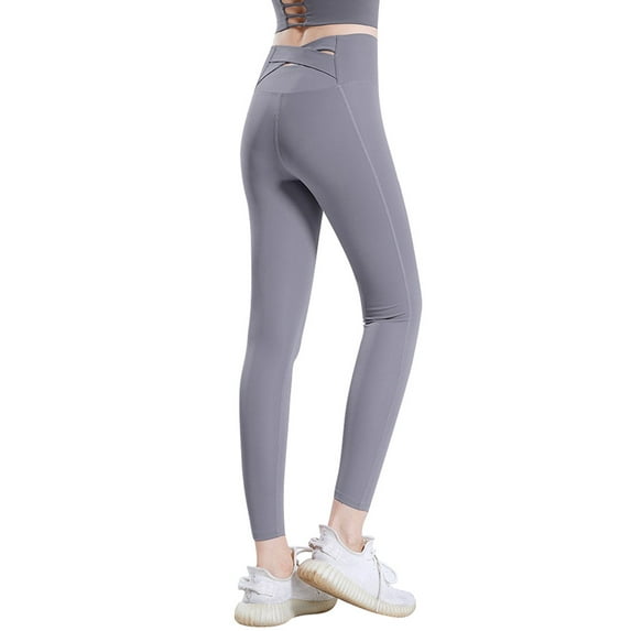 Caqnni Women's Yoga Pants Tummy Control Workout Non See-Through Bootleg Yoga Pants Workout Dance Running Yoga Pants (Grey,XXL)