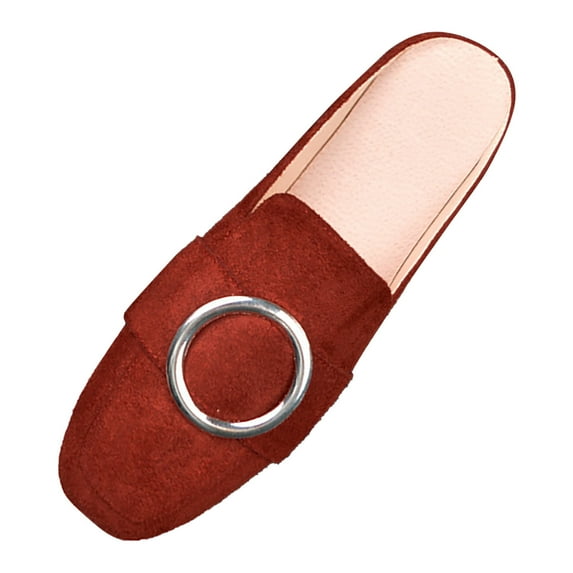 Caqnni Womens Casual Comfortable Leather Lightweight Driving Classic Fashion Penny Slip On Ladies Driving Loafer Flat Shoes Dress Shoes (7.5,Red)