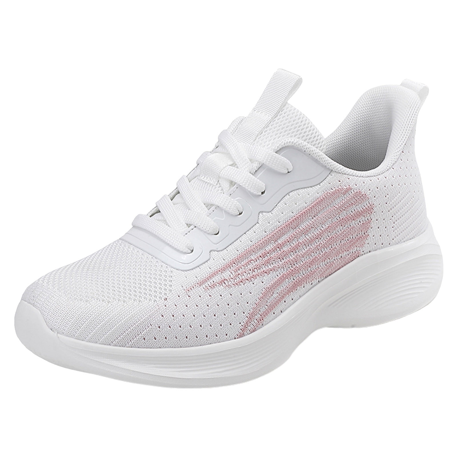 Caqnni Womens Running Shoes Slip-on Walking Tennis Sneakers Breathable Casual Soft Sole Mesh Workout Sports Shoes (White,42)