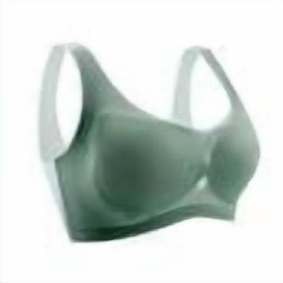 Caqnni Womens Seamless Wirefree Bras Comfortable Wireless Bras No Underwire Padded Push Up Soft Back Smoothing Bra (Green,M)