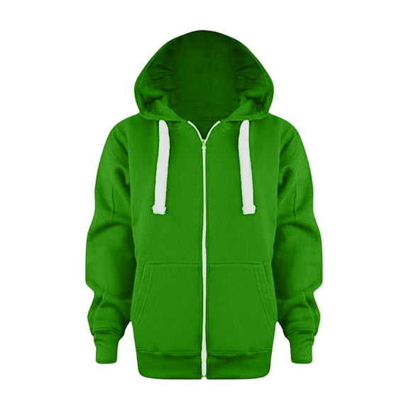 Caqnni Zip up Hoodie Kids Hooded Sweatshirts for Boys Girls Toddlers Hooded Full Zipper Jacket Shirt (Z02-Green,6-7 Years)