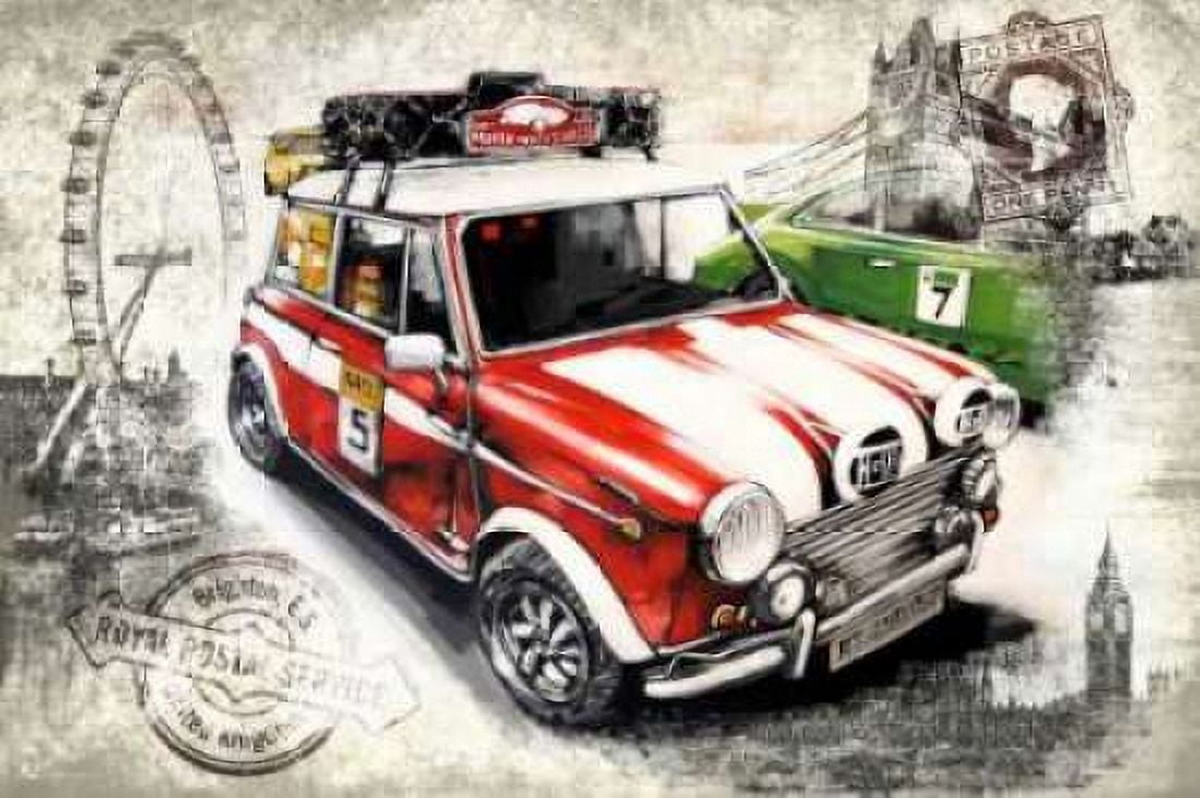 Car 01 London Canvas Art - Bresso Sola (12 x 18)