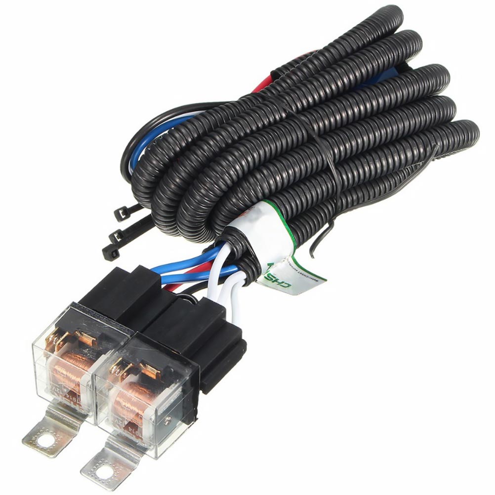 Car 12V H4 Headlight Fix Dim Light Relay Wiring Harness System for Car