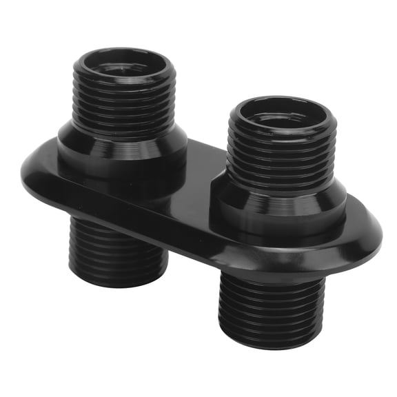 Car 2Port Air Conditioning Bulkhead Interface Universal Modification Replacement for FordBlack