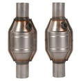 thumbnail image 1 of Car 2Pcs Universal 2.25 Inch Catalytic Converter w/ O2 Port Stainless Steel, 1 of 7